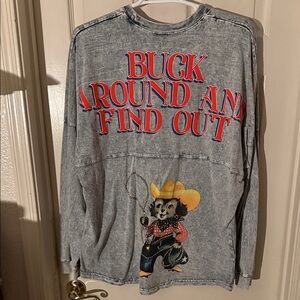 XXL Buck Around and Find Out Cowboy Graphic Grey Spirit Jersey